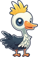 Funny and cute bird transparency sticker, Crowned Crane. . png