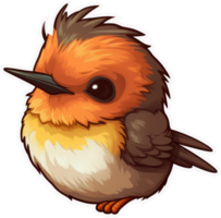 Funny and cute bird transparency sticker, Rufous Hummingbird. . png