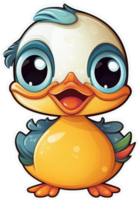 Funny and cute bird transparency sticker, Mandarin Duck. . png