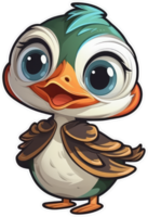 Funny and cute bird transparency sticker, Mandarin Duck. . png