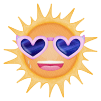 vattenfärg Sol sommar png