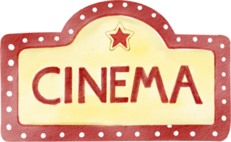 sinal de cinema em aquarela png