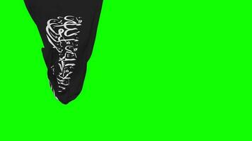 Shahadah Islamic Hanging Fabric Flag Waving in Wind 3D Rendering, Independence Day, National Day, Chroma Key, Luma Matte Selection of Flag video