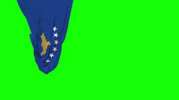 kosovo sospeso tessuto bandiera agitando nel vento 3d rendering, indipendenza giorno, nazionale giorno, croma chiave, luma Opaco selezione di bandiera video