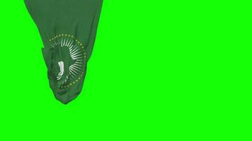 African Union Hanging Fabric Flag Waving in Wind 3D Rendering, Independence Day, National Day, Chroma Key, Luma Matte Selection of Flag video