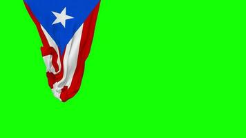 puerto rico hängande tyg flagga vinka i vind 3d tolkning, oberoende dag, nationell dag, krom nyckel, luma matt urval av flagga video