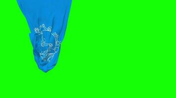 Universal Postal Union, UPU Hanging Fabric Flag Waving in Wind 3D Rendering, Independence Day, National Day, Chroma Key, Luma Matte Selection of Flag video