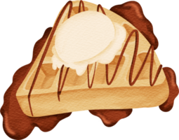watercolor waffle dessert png