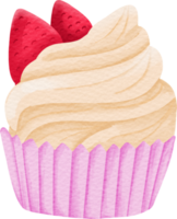 watercolor cupcake dessert png