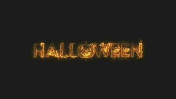 Happy Halloween Realistic Fire Text Animation with Black background video