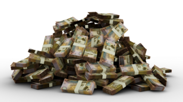 grande pilha do jordaniano dinar notas uma muitos do dinheiro sobre transparente fundo. 3d Renderização do Pacotes do dinheiro png