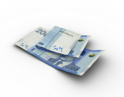 3D rendering of Double Moroccan Dirham notes isolated on transparent background png