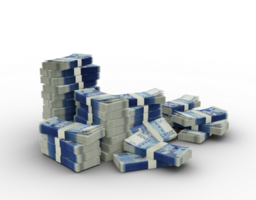 stack van Marokkaans dirham notities. 3d renderen van bundels van geld geïsoleerd Aan transparant achtergrond png