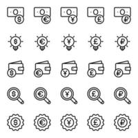 Outline icons for Finance currency. vector