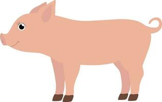 Vector illustration of pig character in cartoon style