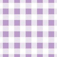 Vector seamless pattern with gingham check in lilac and white colours for fabric and textile design