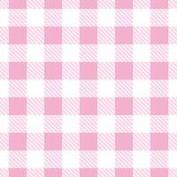 Vector seamless pattern with gingham check in pink and white colours for fabric and textile design