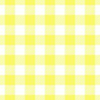 Vector seamless pattern with gingham check in yellow and white colours for fabric and textile design