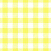 Vector seamless pattern with gingham check in yellow and white colours for fabric and textile design