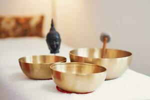 A set of Tibetan sound bowl massage photo
