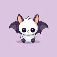 linda kawaii murciélago chibi mascota vector dibujos animados estilo