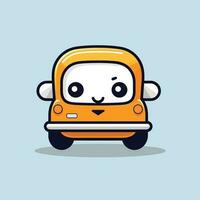 Cute kawaii car chibi mascot vector cartoon style