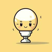 Cute kawaii lamp chibi mascot vector cartoon style