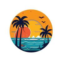 conjunto de mar bohordo plano escenas vector ilustración diseño