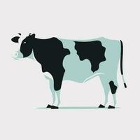 The cow goes moo. Vector illustration of a mooing cow in simple children's style.