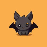 Cute kawaii bat chibi mascot vector cartoon style