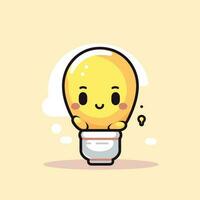 Cute kawaii lamp chibi mascot vector cartoon style