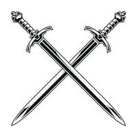 Medieval Crossed Swords Vector