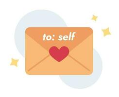 Letter to future self flat concept vector spot illustration. Motivational letter 2D cartoon object on white for web UI design. Self care isolated editable hero image