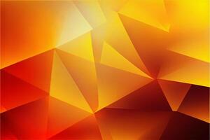 Abstract polygonal and triangle pattern background. Orange, yellow colors, illustration. photo