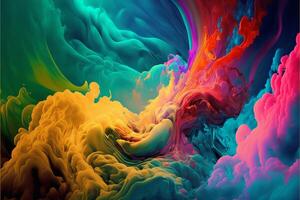 Abstract background with colorful paint splashes in rainbow colors. illustration. photo