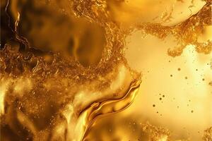 Golden liquid texture, luxurious bright background. illustration. photo