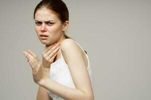 red-haired woman flu infection virus health problems close-up photo