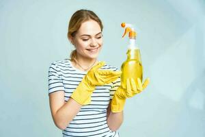 emocional mujer limpieza Servicio estilo de vida caucho guantes foto