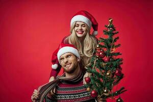 man and woman new year holiday christmas lifestyle photo