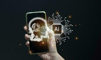 el concepto de desarrollar un sistema de inteligencia artificial que pueda interactuar con los humanos y ser utilizado en el sistema de la industria 5.0. foto