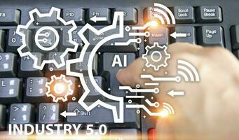 The concept of using artificial intelligence to control the system, industry using artificial intelligence photo