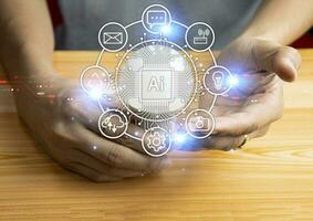 The concept of developing an artificial intelligence system that can interact with humans photo