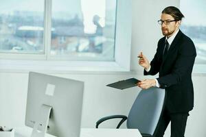 businessman near the desktop office computer Lifestyle photo