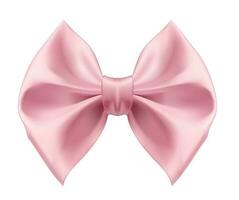 Realistic pink silk bow. Vector Illustration