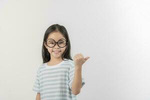 happy little girl, isolated on white photo