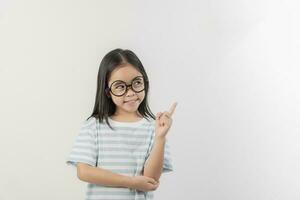 happy little girl, isolated on white photo