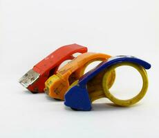 cinta dispensador - profesional cinta dispensador en un blanco antecedentes. aislado foto