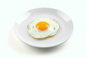 Plate delicious fried egg breakfast. Generate Ai photo