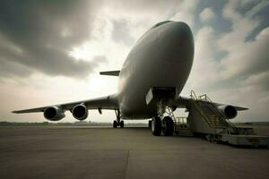 Cargo plane airport. Generate AI photo