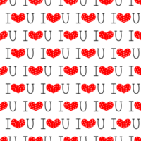 pattern with inscription I love you png
